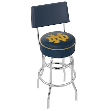 Holland Bar Stool Co 30" Chrome 2-Ring Notre Dame (ND) Swivel Bar Stool, Back L7C430ND-ND